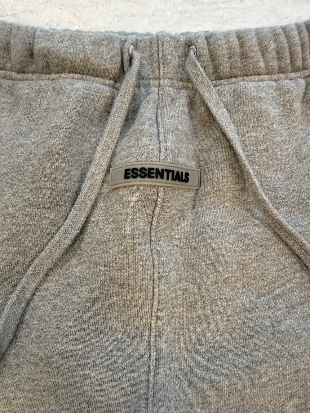 ESSENTIALS Gray Track Joggers with Logo Patch